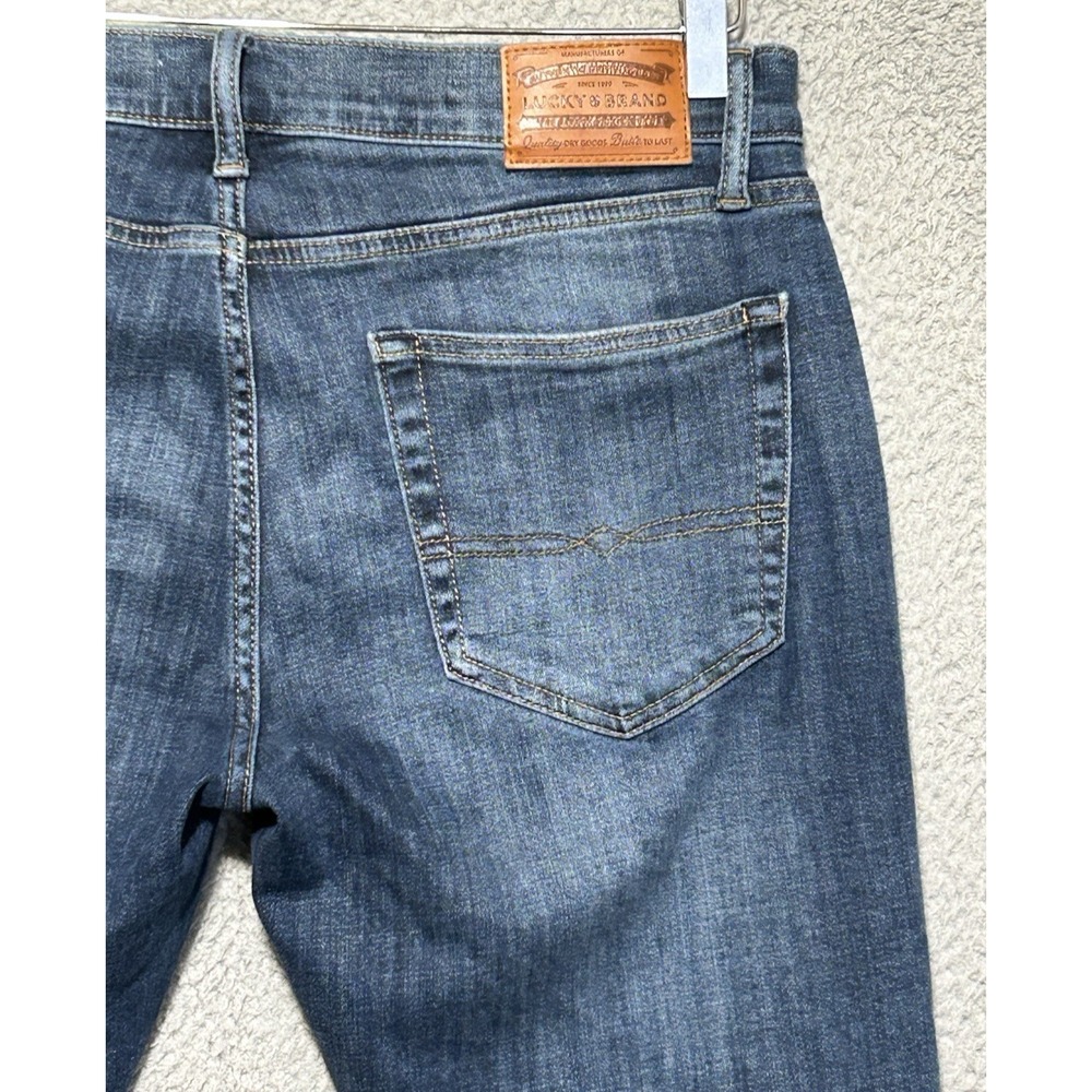 Lucky Brand 110 Slim Jeans Mens 32x30 Blue Medium Wash Excellent Stretch Denim - Picture 14 of 15